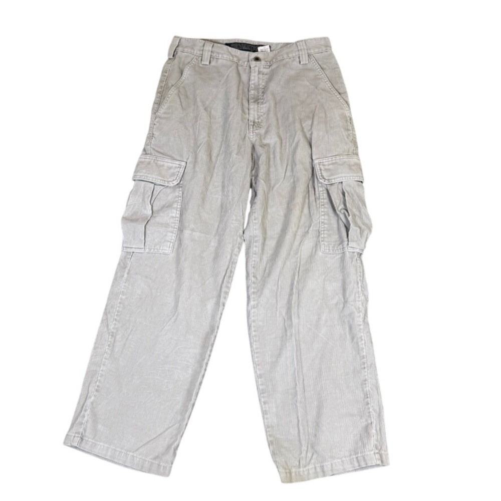 Vintage Levis SilverTab Corduroy Cargo Pants Baggy 90s Tan Grey 32x30